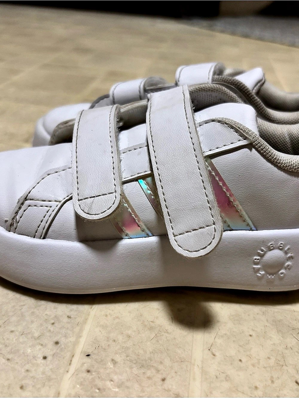 adidas Grand Court Hook and Loop Kids Sneakers White & Multicolor Girls US 9C